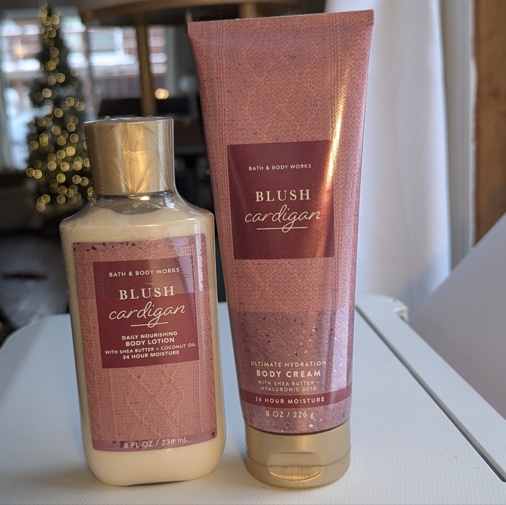 Bath & Body Works Blush Cardigan Moisturizer Duo Lotion And Cream